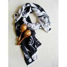 Вязаный бамбуковый шарф с нотами